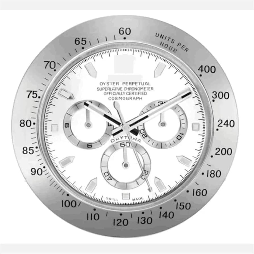 Amazon.co.jp: シルバーロレックス壁掛け時計デイトナ発光時計リビング