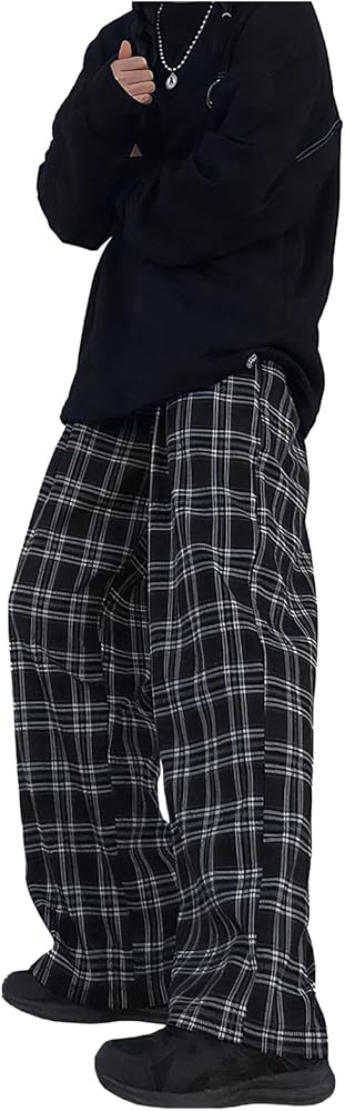 Amazon.co.jp: [X-cross] クロス チェック柄パンツ メンズ ゆったり