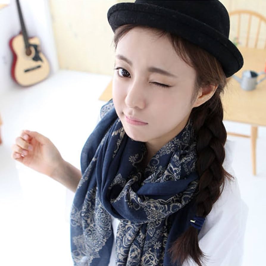 Amazon.co.jp: ペイズリー柄 シフォン 大判 ストール ネイビー