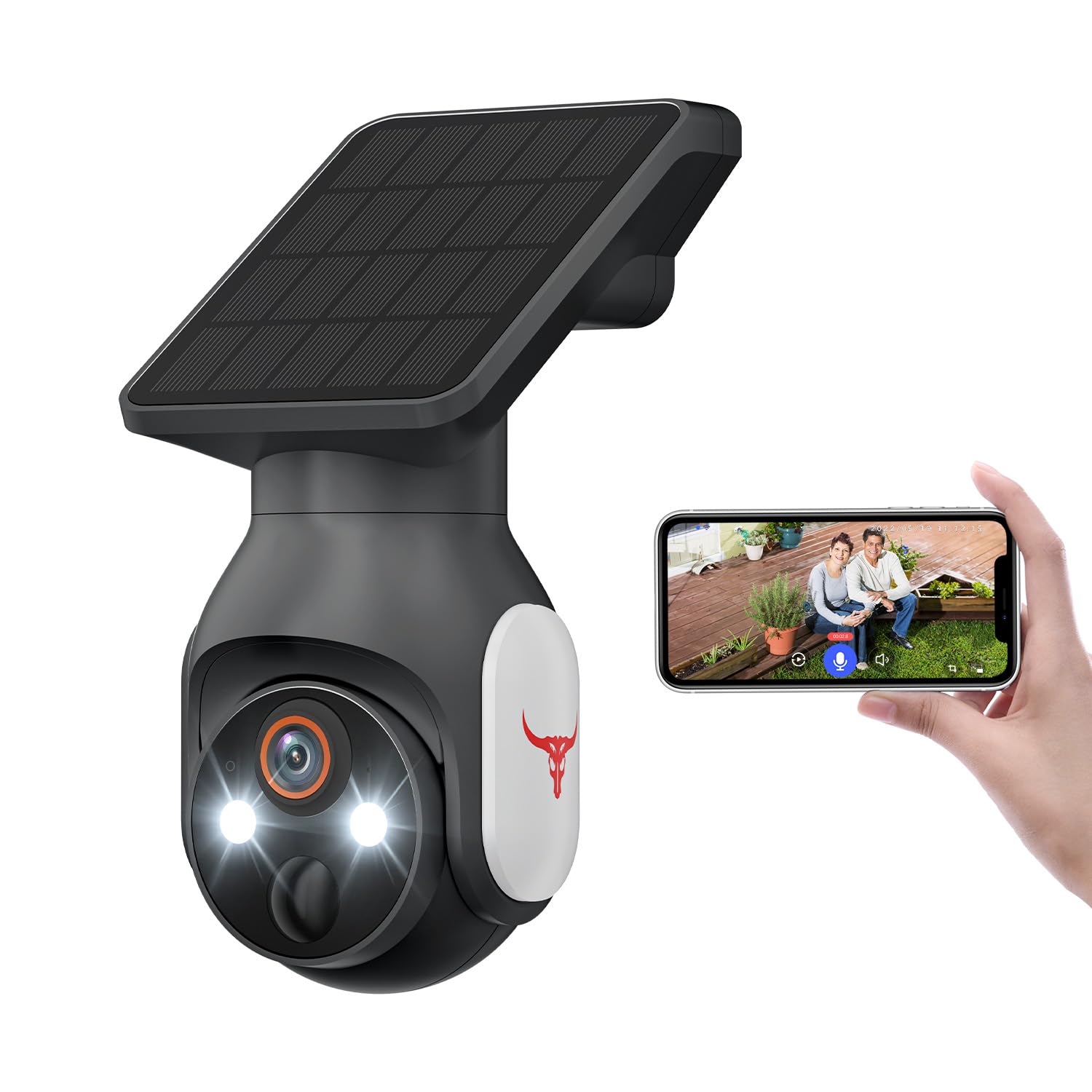 Amazon.co.jp: 2K 防犯カメラ 屋外 ソーラー 高効率ソーラー充電 監視