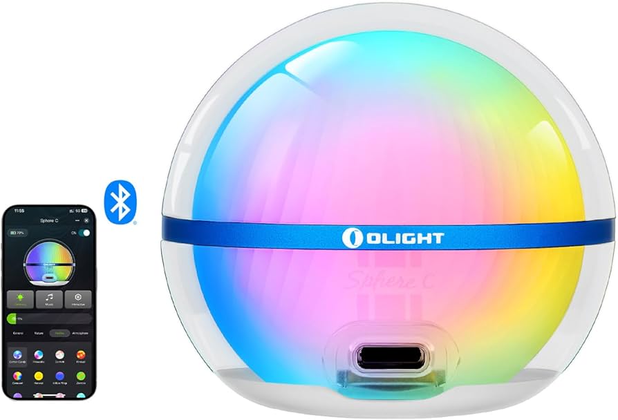OLIGHT Sphere C Smart Night Light, USB-C Rechargeable, Ambient