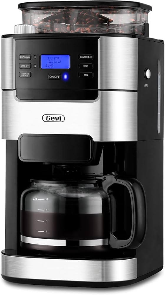 Amazon.com: Gevi 10-Cup Drip Coffee Maker with Built-in Grinder