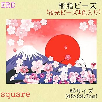 Amazon | 夜光ビーズ入り 樹脂ビーズダイヤモンドアートキット A3