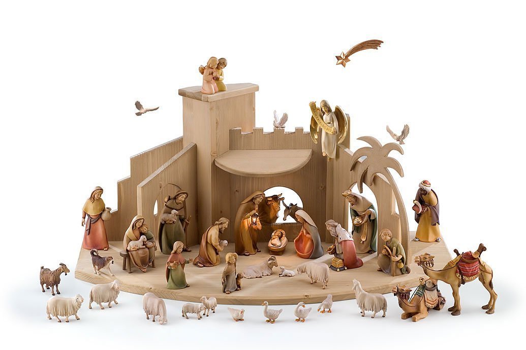 Amazon.co.jp: 創業100年の木彫りブランド キリスト降誕セット