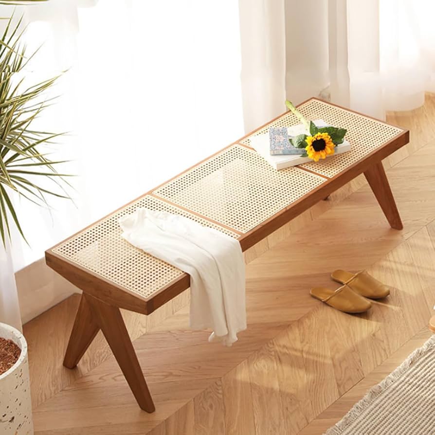 Amazon.co.jp: 【WNJAPAN】ラタンベンチ 籐編み ラタンチェア 北欧