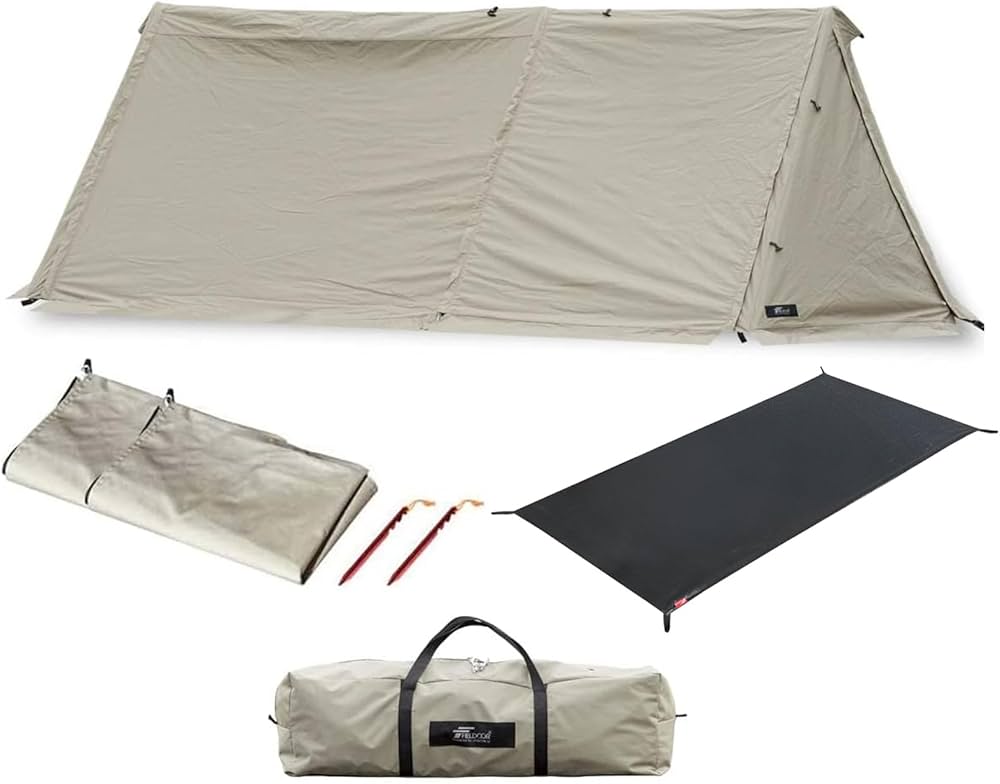 Amazon.co.jp: FIELDOOR パップテント450 【TC カーキ】 ＆ グランド