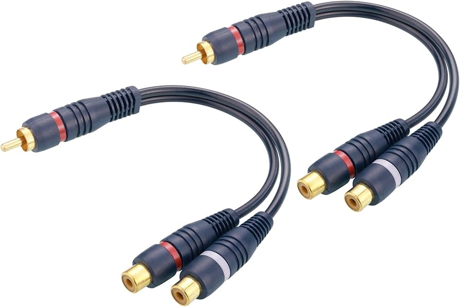 Amazon | EIGHTNOO RCA分配ケーブル 2本 21.5cm 分岐 RCAオスto 2RCA