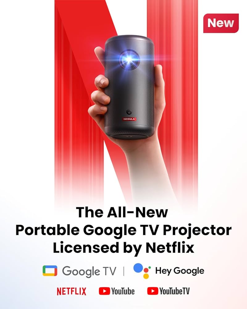 Amazon.com: NEBULA Capsule 3 GTV Portable Mini Projector, Netflix