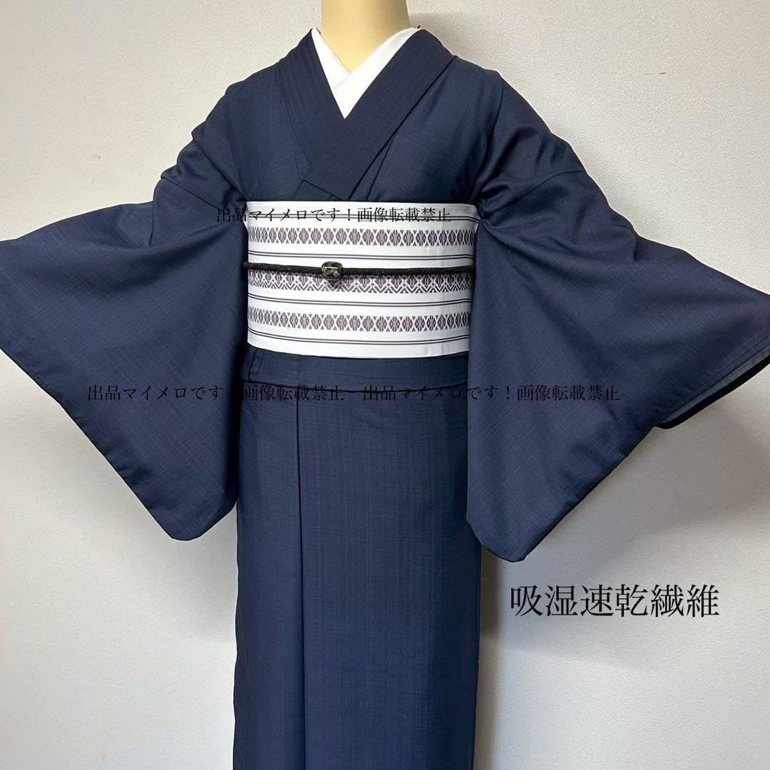 高品質 浴衣 夏 単着物 紺色 吸湿速乾 クール素材 浴衣単品 0701⑨