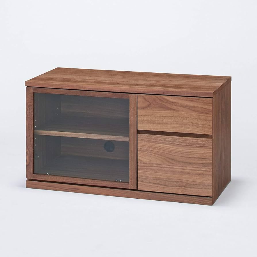 Amazon｜無印良品 木製AVラック・幅90cm・ウォールナット材 幅90×奥行