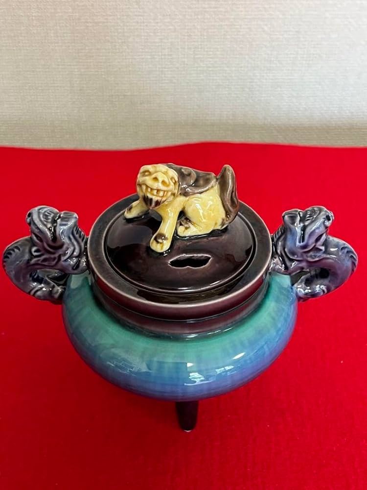 人間国宝 柳雨軒 三代 徳田八十吉(正彦銘) 彩釉 香炉 管理T212