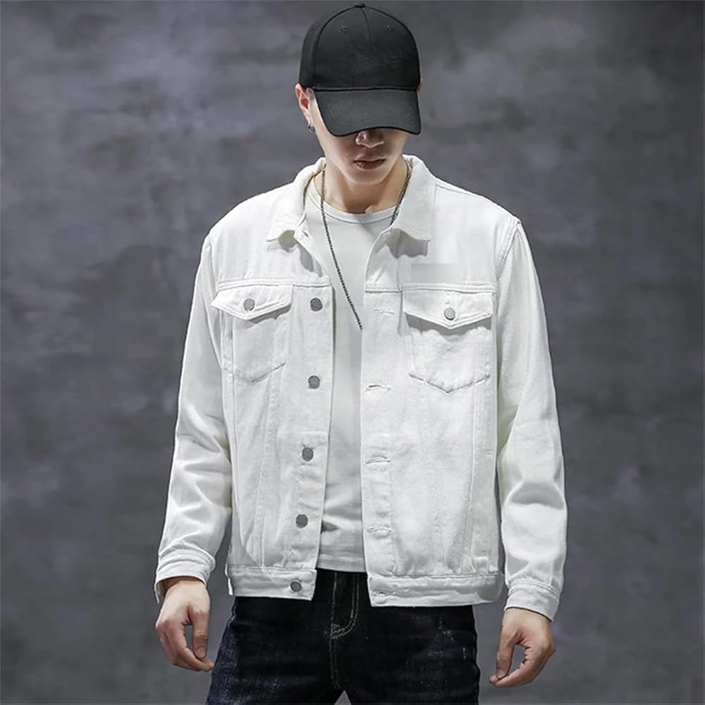 Amazon.com: Men's Denim Jacket Spring And Autumn Fashionable Men's