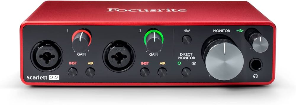 Focusrite Interfaccia audio USB Scarlett 2i2 per creare brani