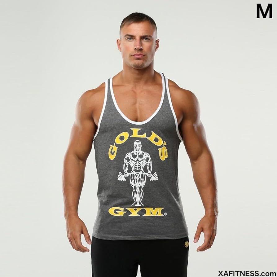 Amazon.co.jp: ゴールドジム タンクトップ リンガータンク グレー M
