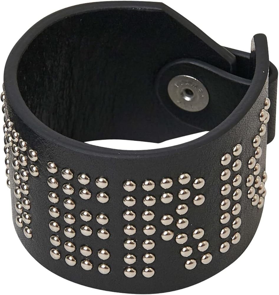 Amazon | [ヒステリックグラマー] ロゴスタッズ ブレスレット BLACK