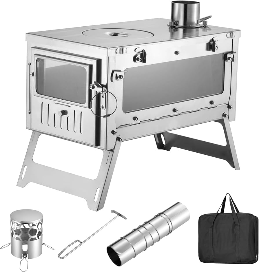 Amazon.co.jp: SENQI 薪ストーブ 二次燃焼 キャンプ用 焚き火ストーブ