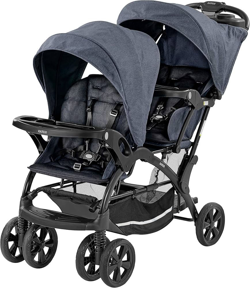 Amazon | カトージ ベビーカー 二人でゴーDX レインカバー付 デニム 1