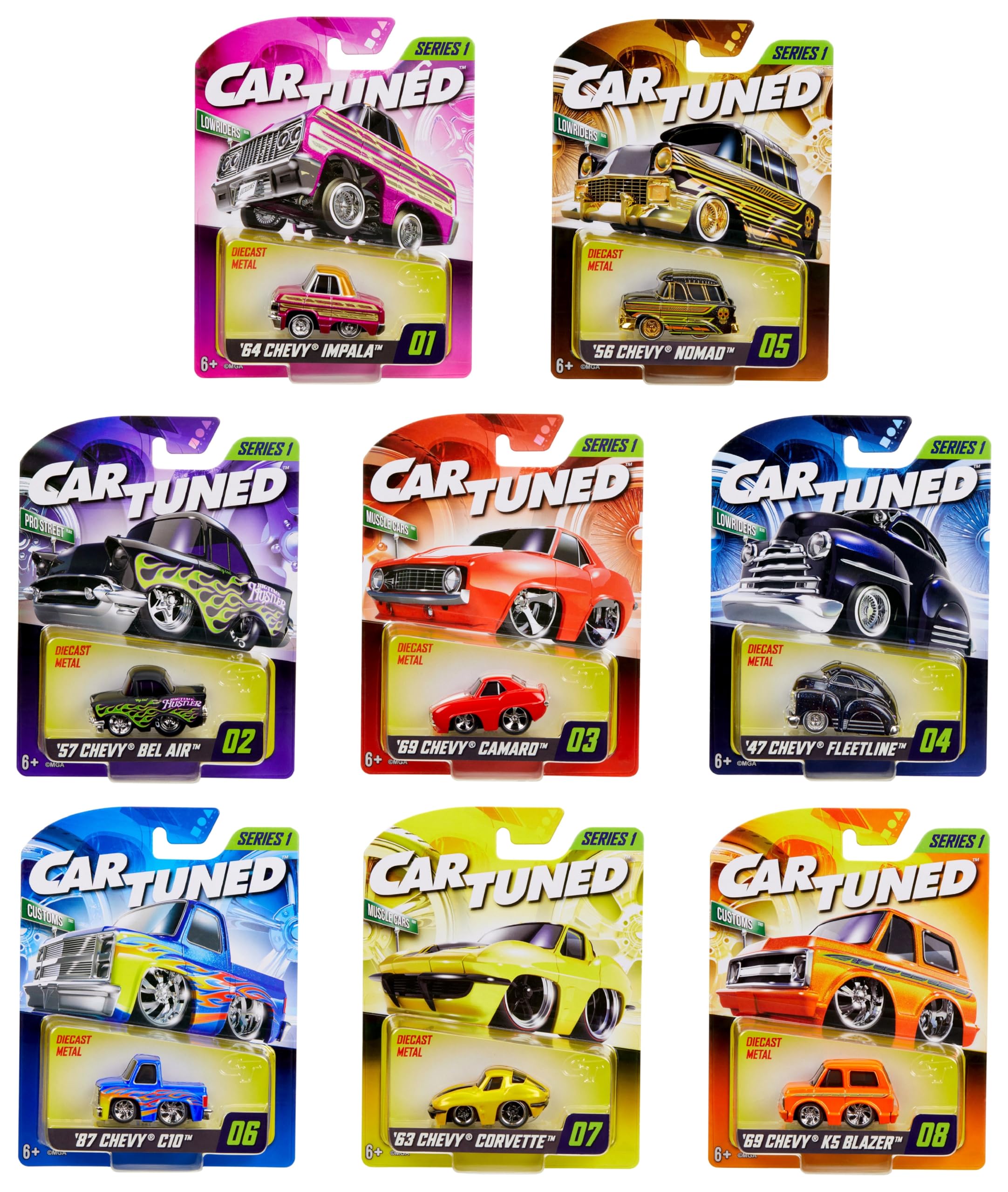 Amazon.com: CarTuned Series 1-8 Pack, Diecast Vehicle, Ages 6+