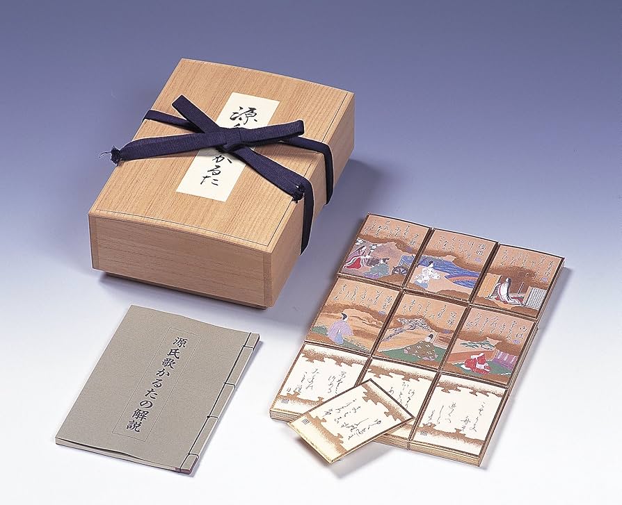 源氏歌かるた 桐箱 しおり 源氏歌かるた 桐箱 しおり 源氏歌かるた 桐