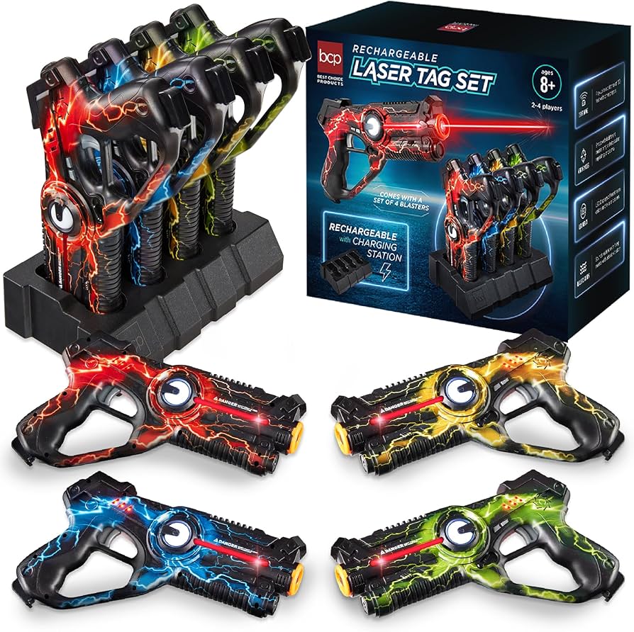 Best Choice Products Set of 4 Laser Tag Blasters, Rechargeable