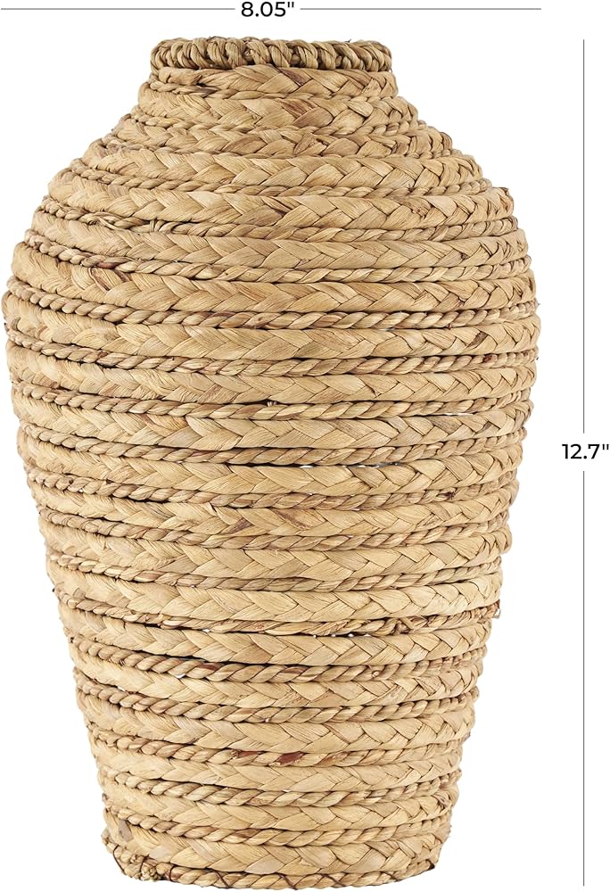 Amazon.co.jp: Deco 79 シーグラスハンドメイド編み花瓶、8インチ x 8