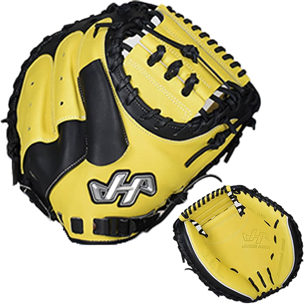 軟式野球 左投 キャッチャーミット ハタケヤマ 捕手 大人 黄色