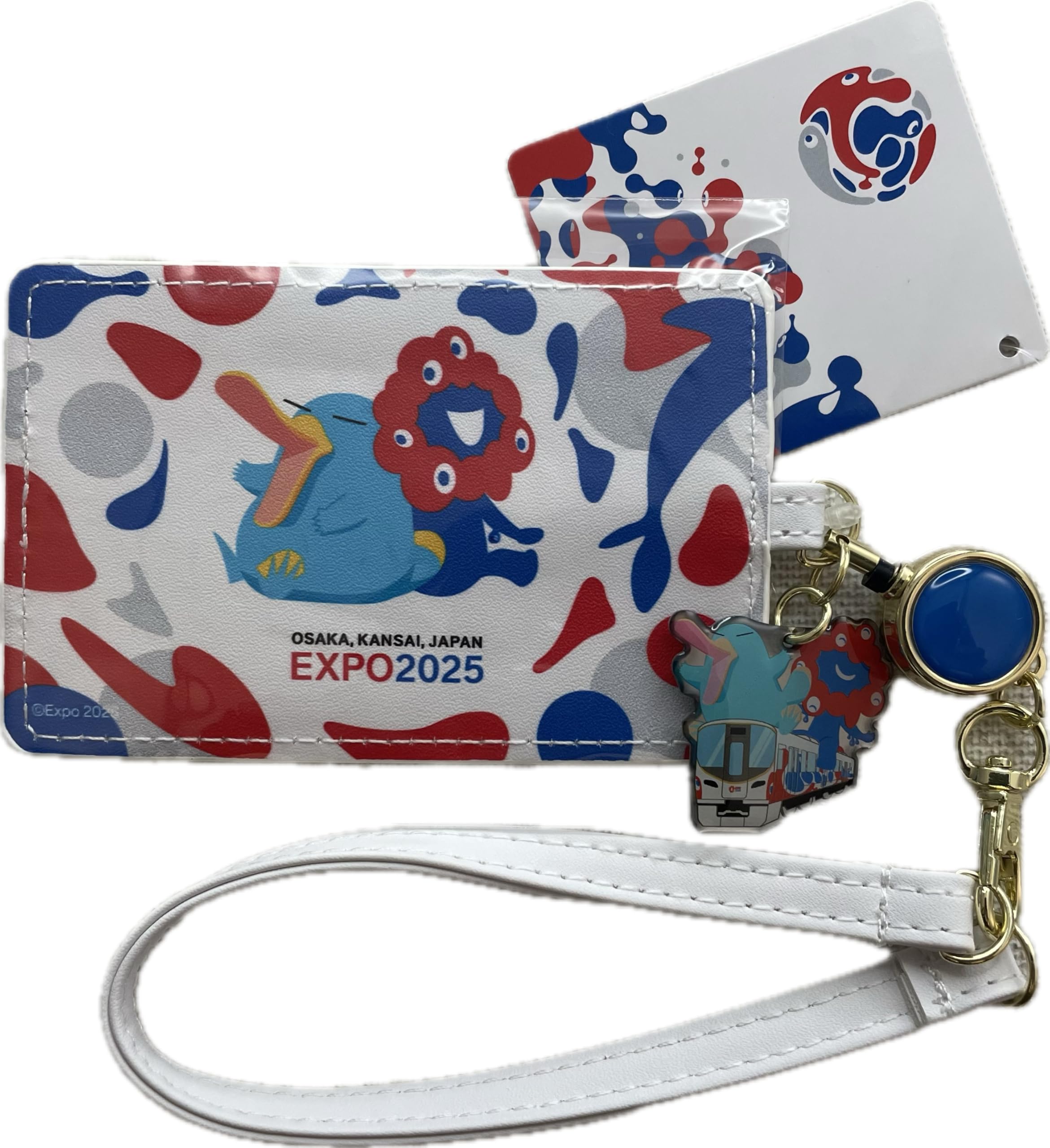 Amazon.co.jp: 大阪万博 合皮製 パスケース カードケース リール付き