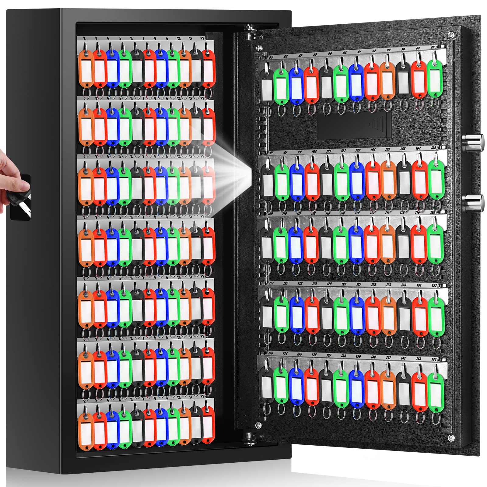 Amazon.com: Nebakne 144 Keys Fireproof Key Cabinet, Anti-Theft