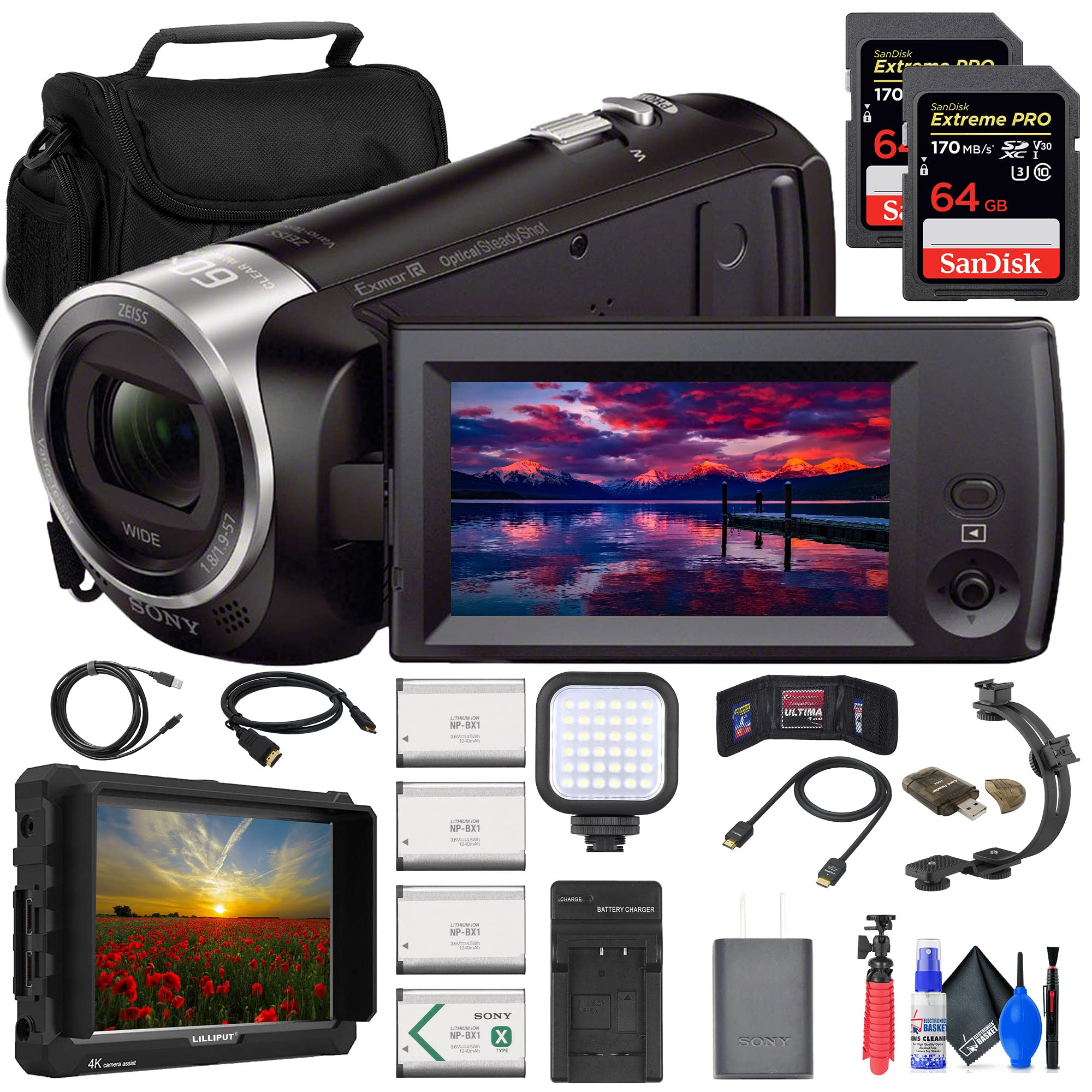 Amazon.com: Sony HDR-CX405 HD Handycam (HDRCX405/B) + 4K Monitor +
