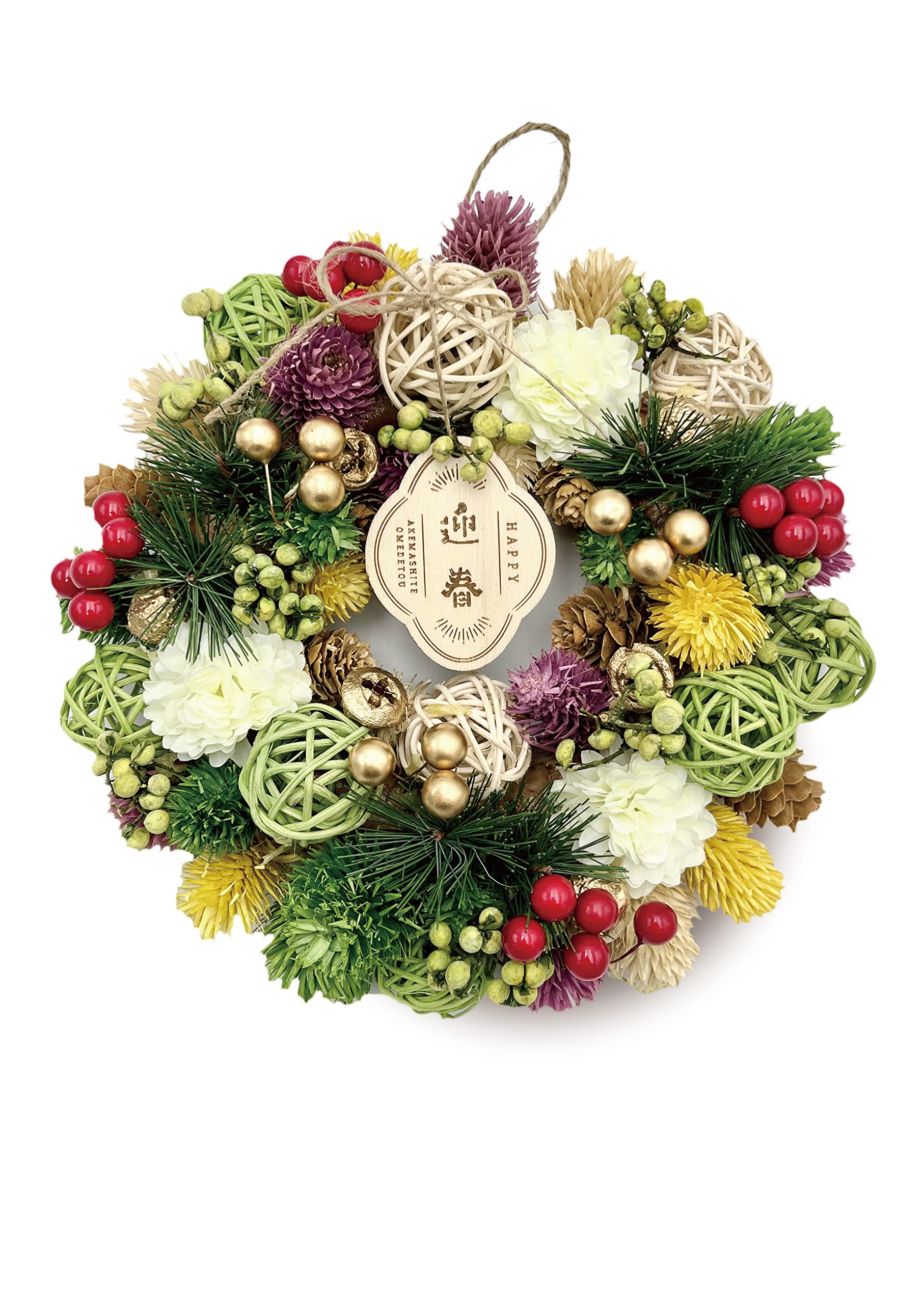 Amazon｜［ 2026年 mamawreath A ］フラワーリース 正月飾り 正月