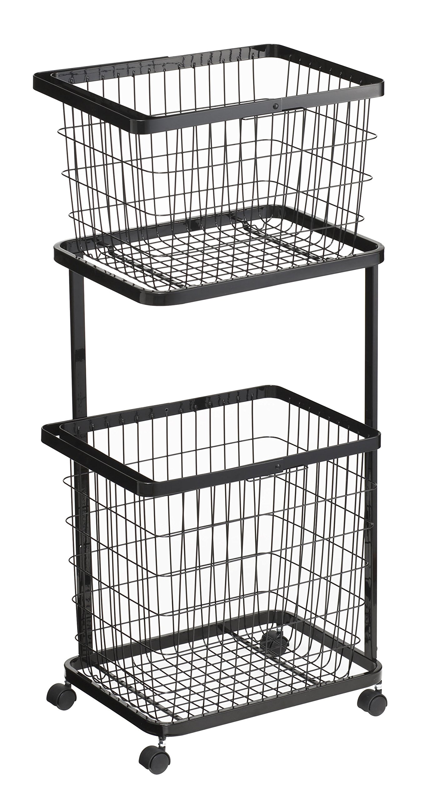 Amazon｜ランドリーワゴン ＋ バスケット セット タワー 2段 tower