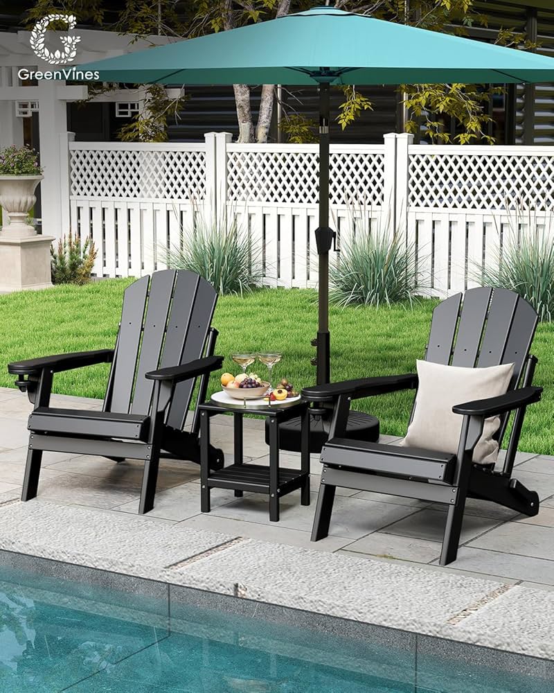 Amazon.com: GREENVINES Folding-Adirondack-Chairs-Set-of-2 | HDPE