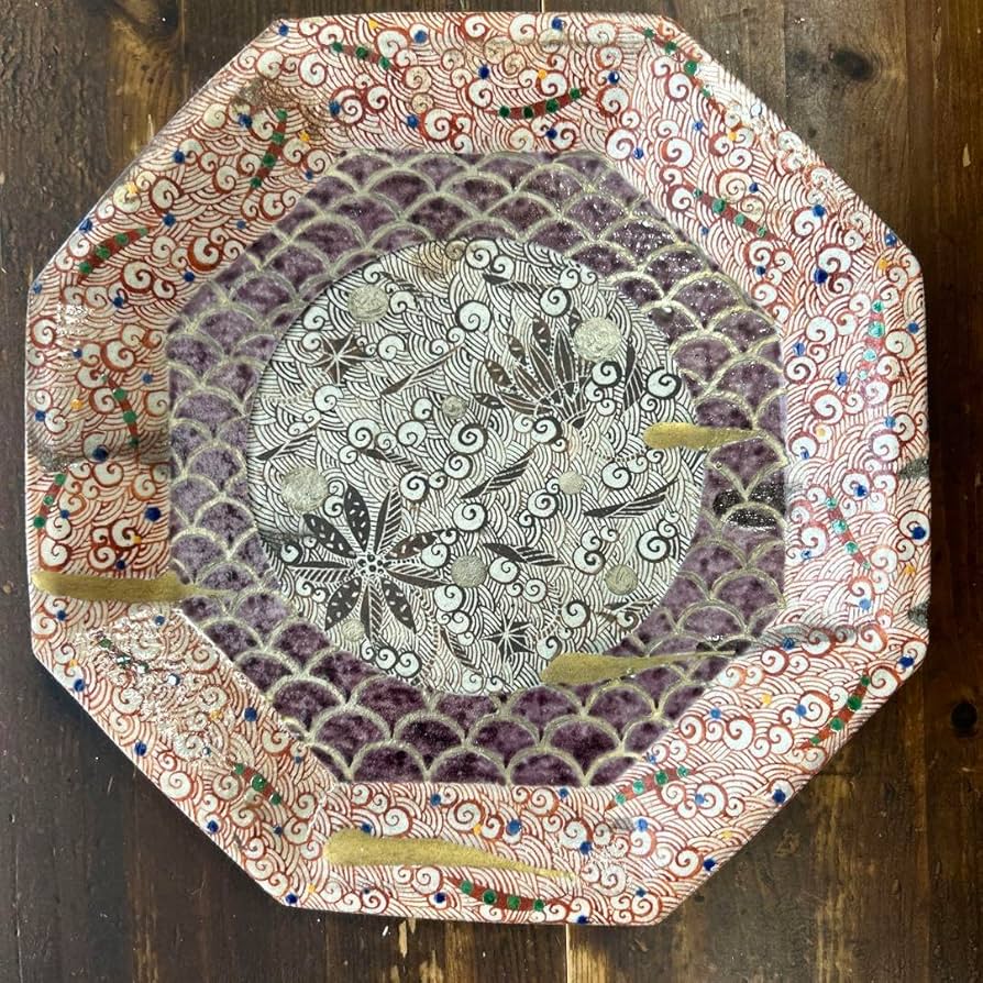 人気陶芸作家 苧坂恒治作 手造り 金彩渦赤絵 蓋付どんぶり2個