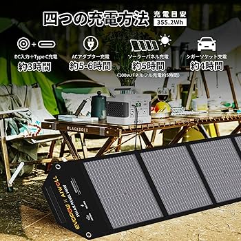 Amazon.co.jp: AIWOLL ポータブル電源 リン酸鉄355Wh ソーラーパネル