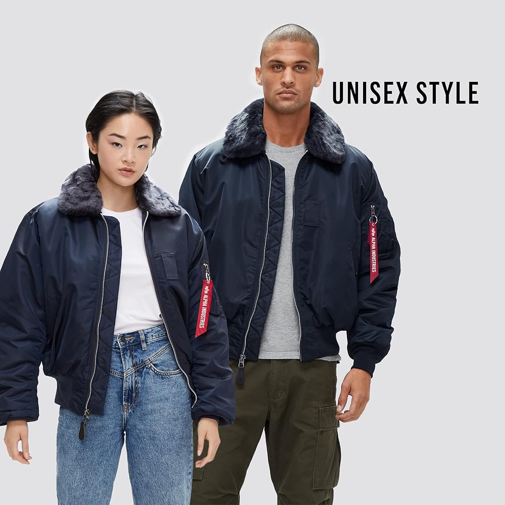 Alpha Industries Men's B-15 Flight Jacket (S, Replica Blue) at