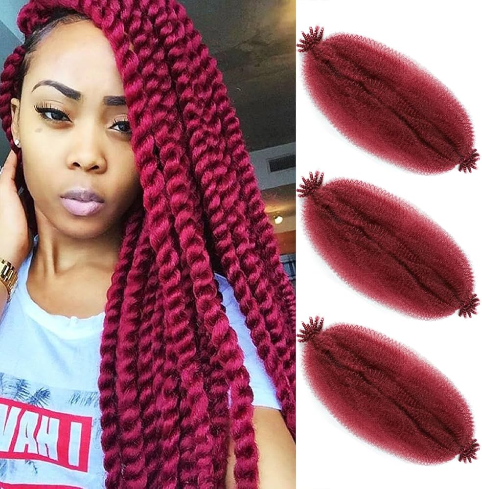 Amazon.com : Springy Afro Twist Hair 24 Inch 3 Packs Burgundy