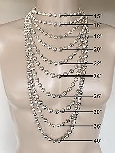 9.5mm Extra Large Silver Steel Ball Chain Mens Necklace with Extra