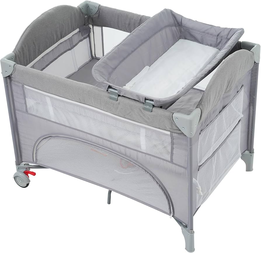 Amazon.co.jp: プレイヤード 折りたたみ サイド2段階昇降可能 おむつ