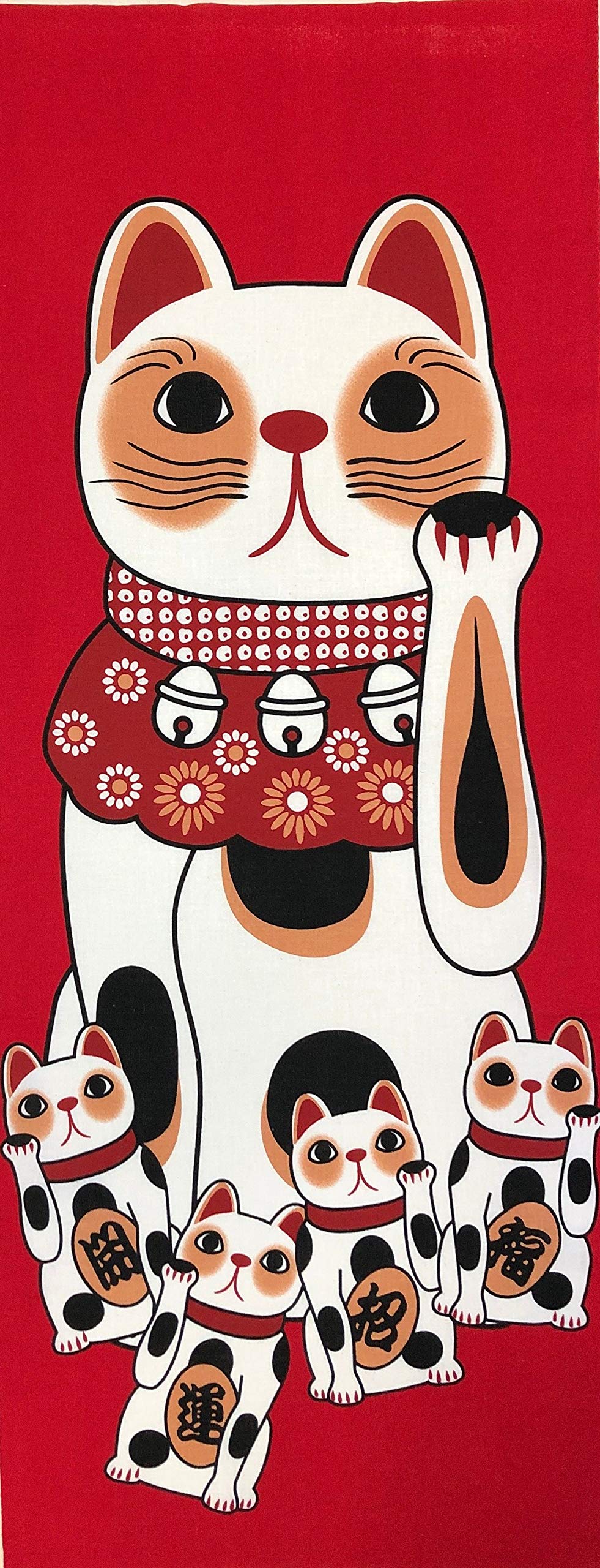 Amazon｜ヤギセイ 手ぬぐい 「招き猫 赤」 福招き猫 捺染てぬぐい