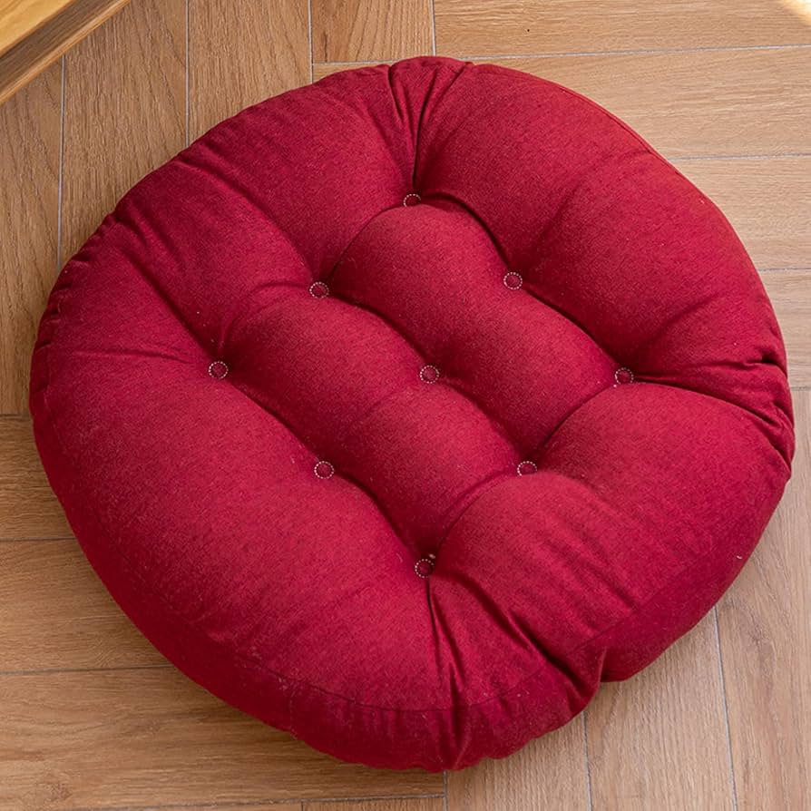 Amazon.co.jp: クッション ワインレッド 座布団 厚い 55*55cm 円