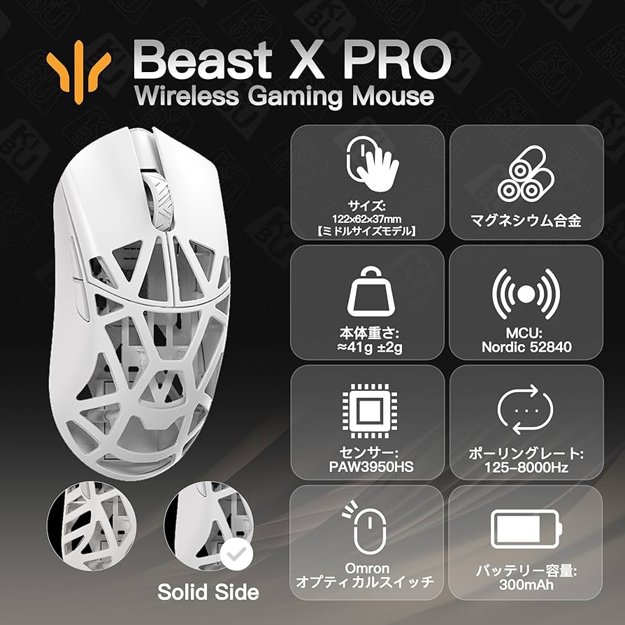 Amazon | WLMOUSE Beast X Pro サイド穴なし ワイヤレス ゲーミング