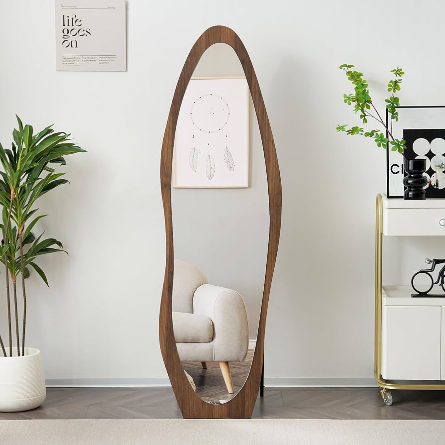 Amazon.co.jp: KJUUJE 160*50CM全身鏡 ウェーブミラー 姿見鏡 北欧