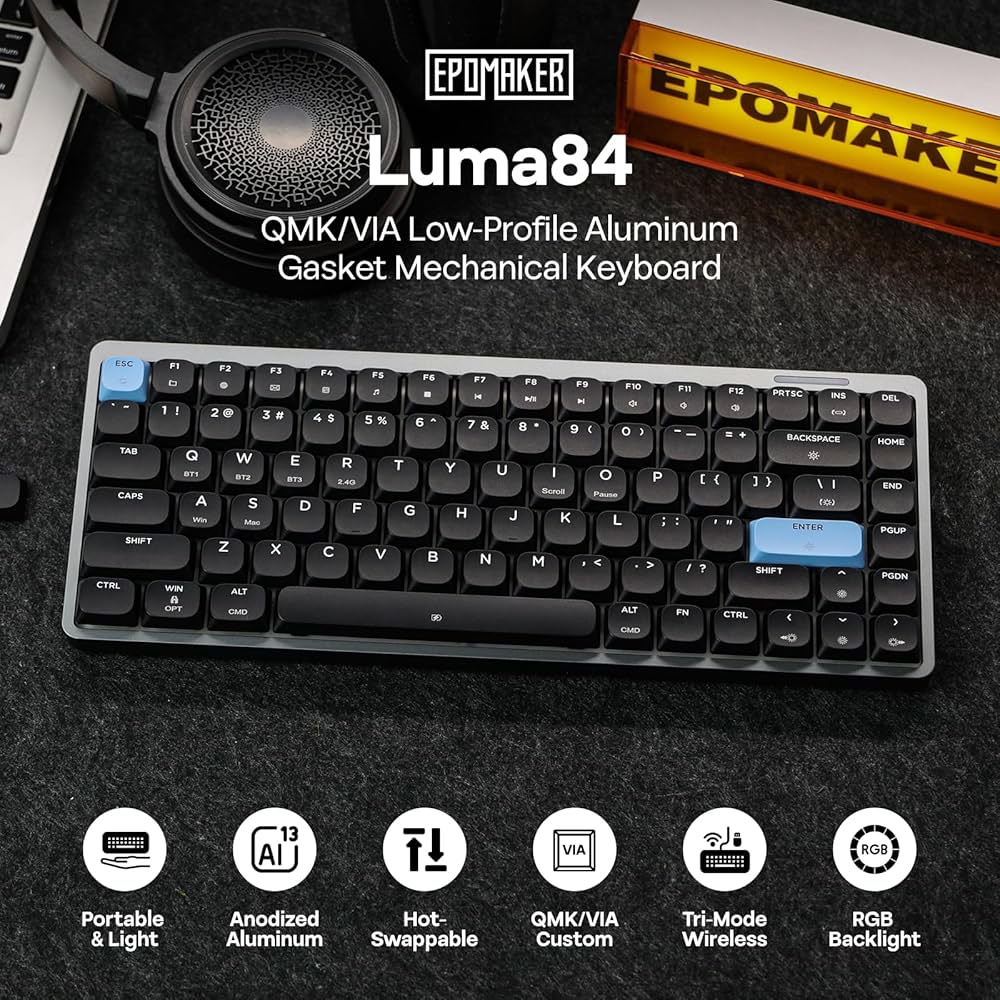 Amazon | EPOMAKER Luma84 薄型アルミニウム ワイヤレスメカニカル