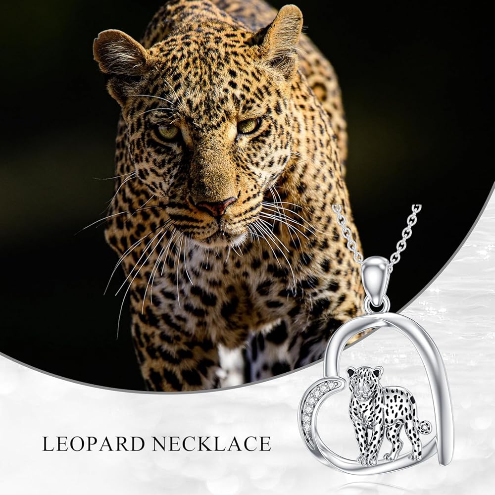 Amazon.com: BETHZA Diamond Cheetah Necklace 925 Sterling Silver