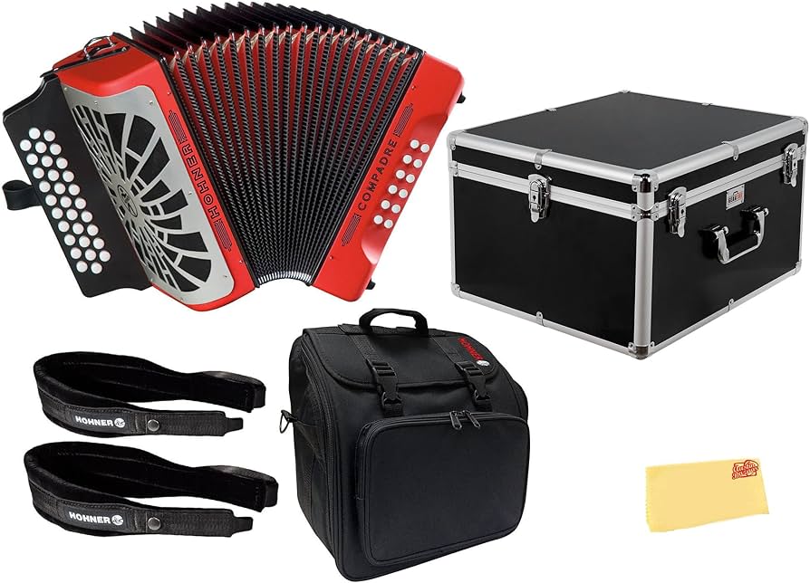 Amazon.com: Hohner Compadre EAD 3-Row Diatonic Accordion - Red