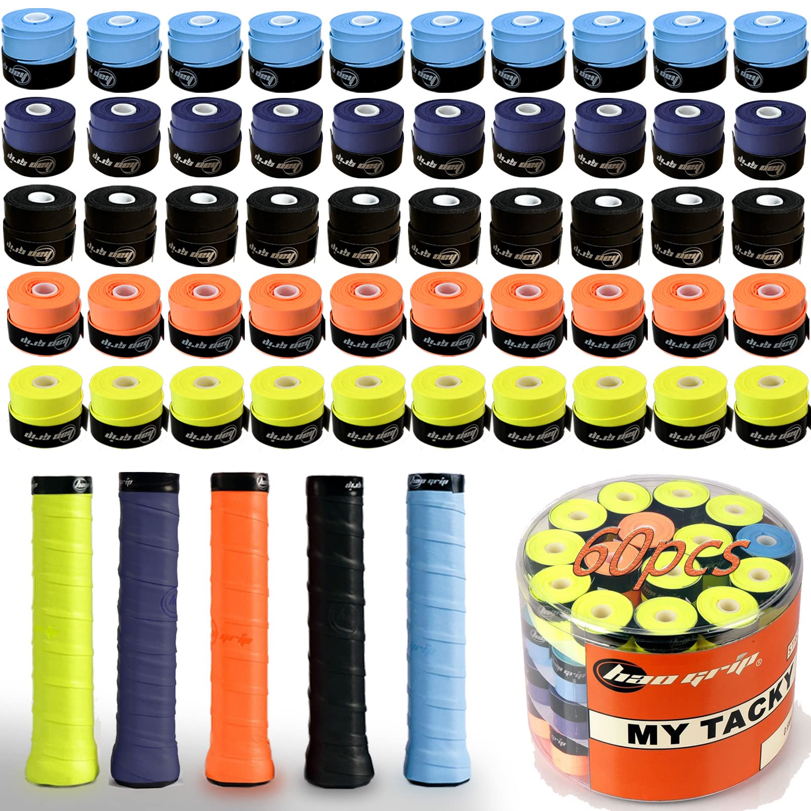 硬式テニスボール（52球）、ビブレ（2個✕9）グリップテープ（5巻✕4