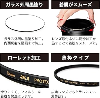 Amazon | 【Amazon.co.jp限定】 Kenko レンズフィルター ZX II