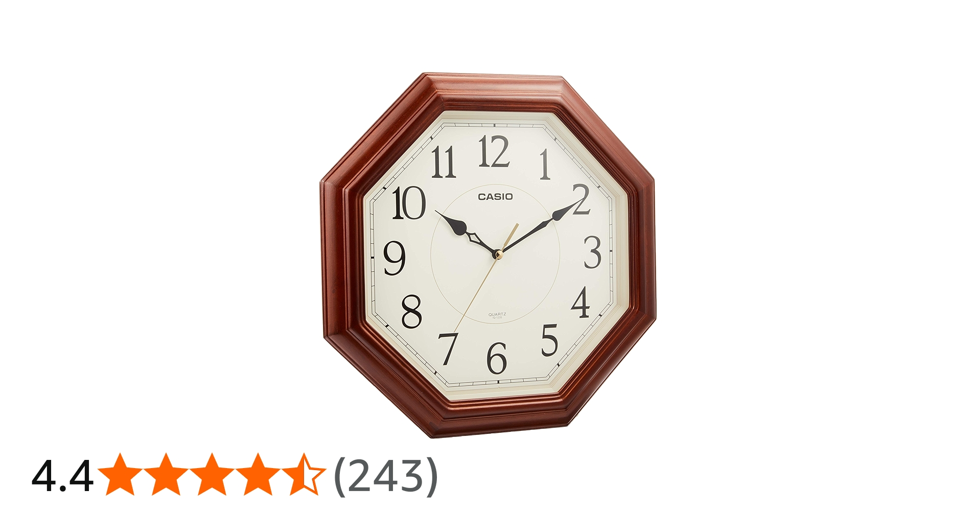 Amazon.co.jp: CASIO(カシオ) 掛け時計 ダークブラウン 直径33.8cm