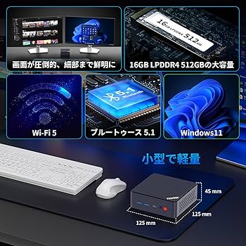 Amazon.co.jp: 【2025初登場】AWOWミニpc win11 Pro N100 16GB DDR4