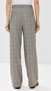 Vince Womens HIGH Rise Wool Blend Plaid Trouser, Heritage Grey, 0